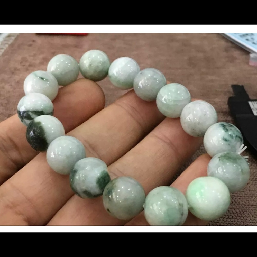 13mm All Natural Jade Bracelet